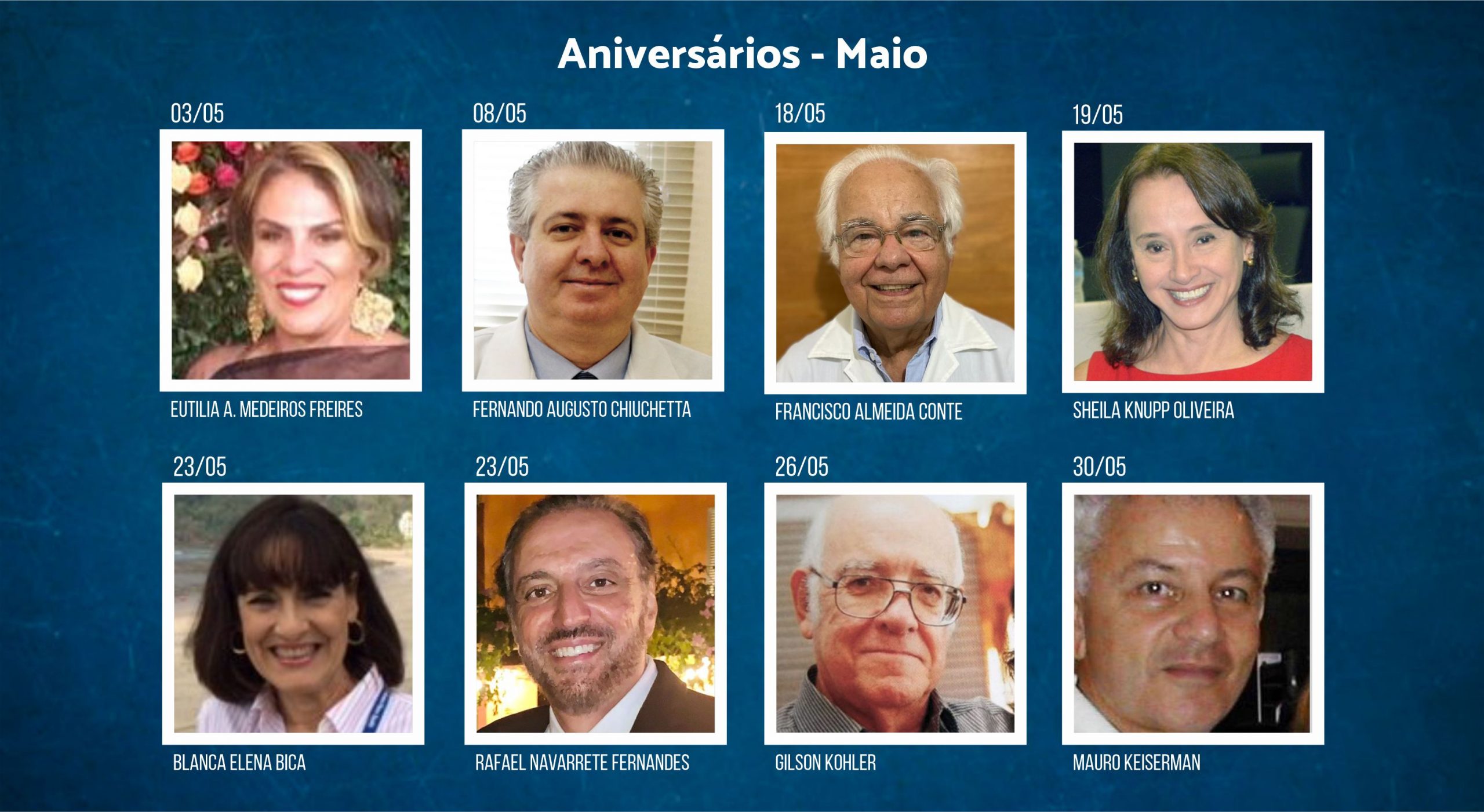 Aniversariantes de maio