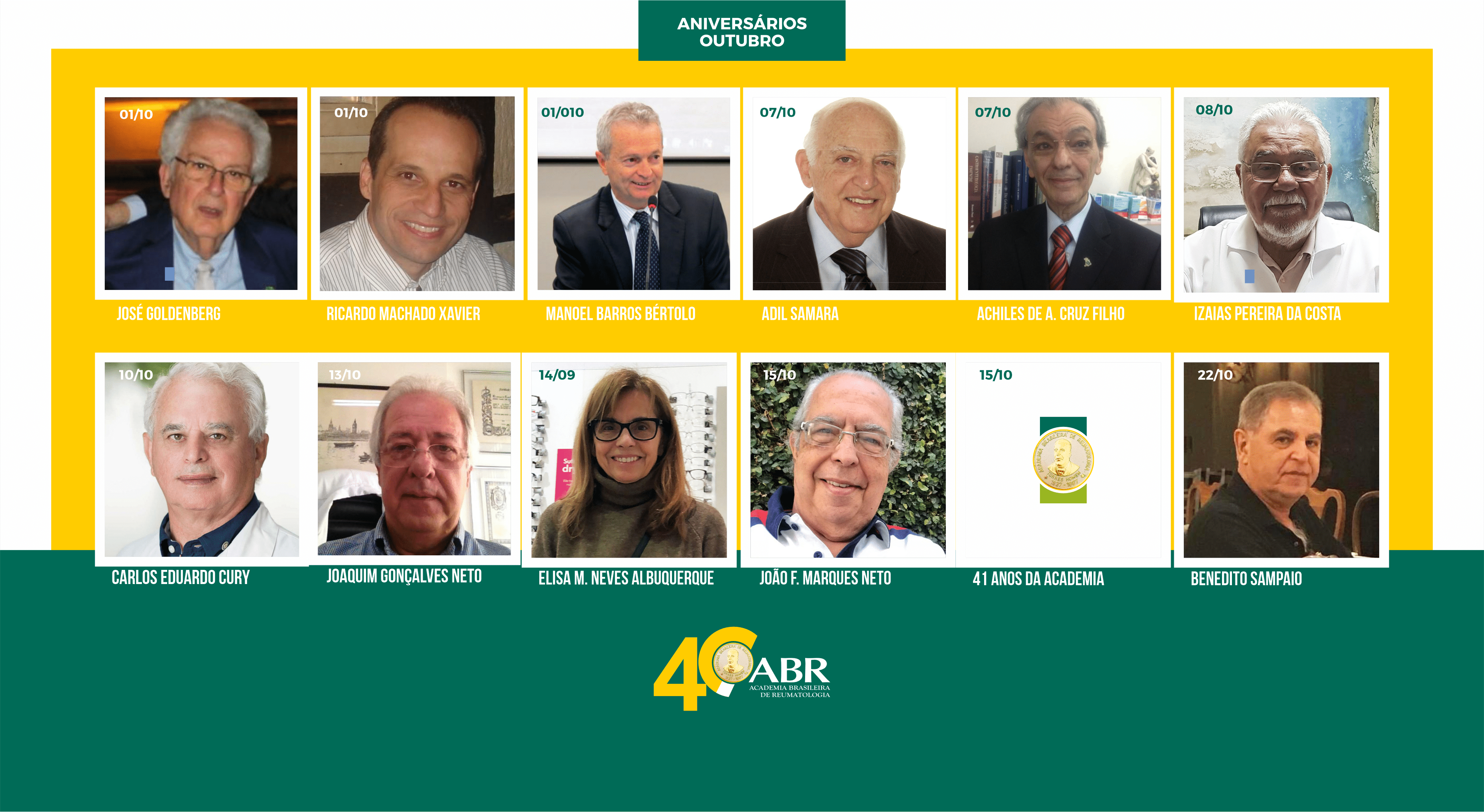 Aniversários Outubro 2022